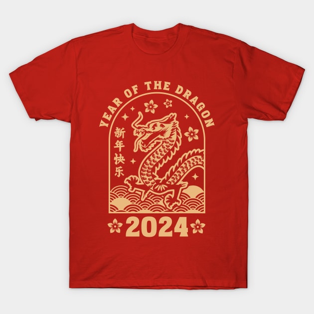 Chinese New Year 2024 - Lunar New Year of the Dragon 2024 T-Shirt by OrangeMonkeyArt